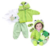 Reborn Baby Girl Boy Dolls Clothes 22 Inch 4 Pcs Sets Green Frog Outfit Fit 20-22' Newborn Dolls Clothes Accessories