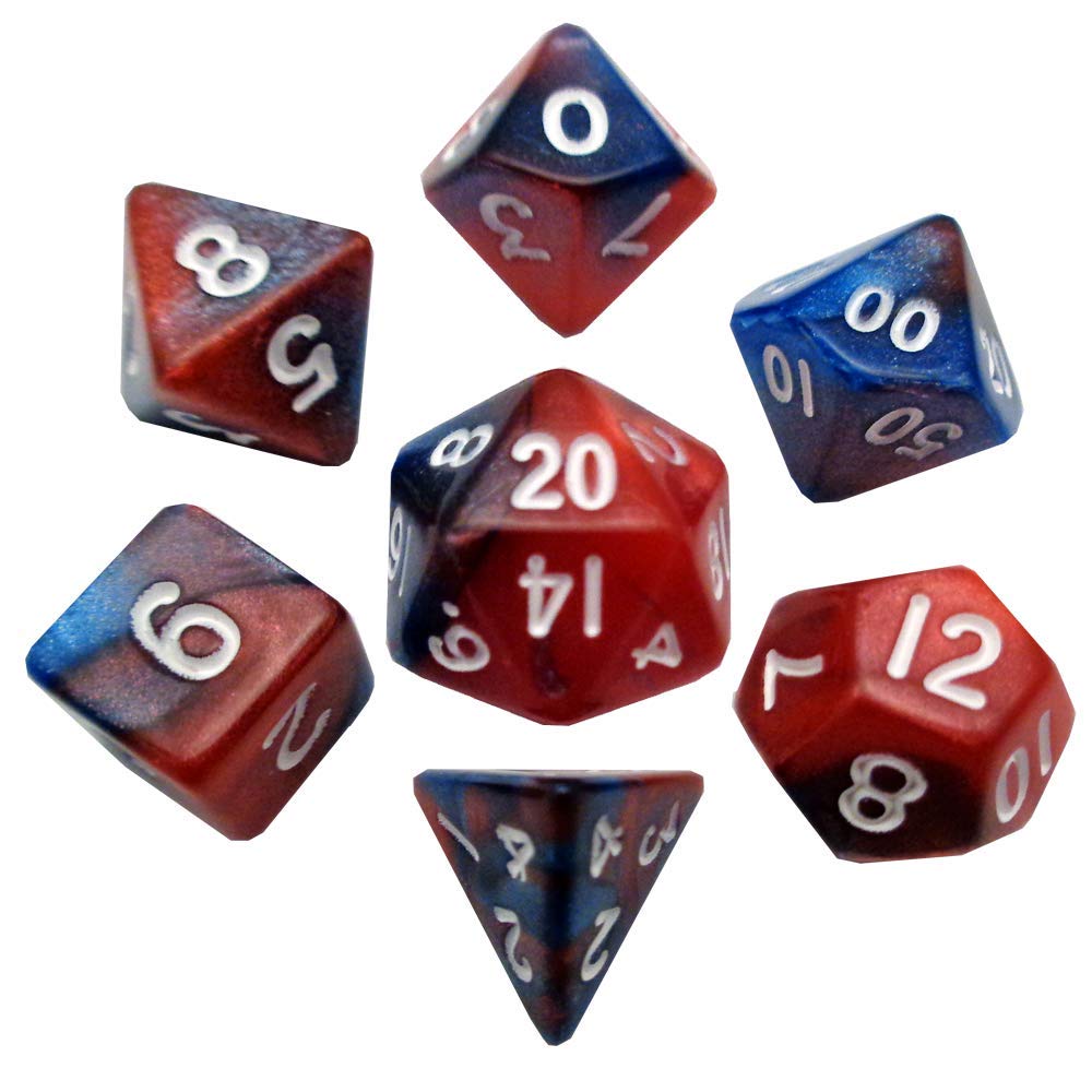 7-Set Mini: 10Mm: Rdbu W/Wh Numbers