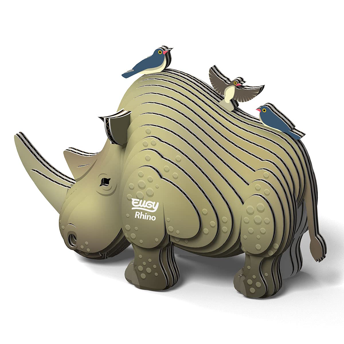 Eugy Rhino 3D Puzzle, 24 Piece Eco-Friendly Educational Toy Puzzles For Boys, Girls & Kids Ages 6+