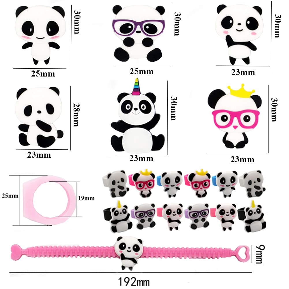 108Pcs Panda Party Supplies Favors Panda Keychains Rings Bracelets Headbands Goodie Bags Stickers Toys Prizes Gift Carnivals For Kids Girls Panda Birthday Party Favor Supplies Goodie Bag Fillers