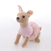 CU-MATE 12-Inch Chihuahua Plush Toy - Realistic Sitting Puppy Dog in Skirt - Perfect Gift for Kids and Animal Lovers