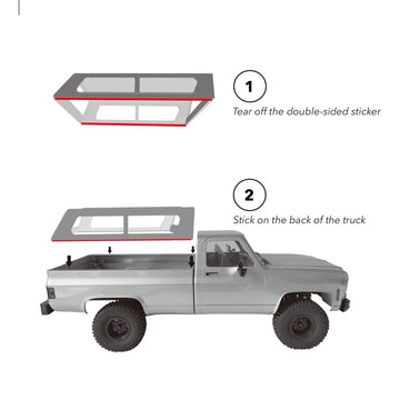Canopy Topper for FMS FCX18 K10 / Eazyrc Glacier RC Crawler Truck Upgrade Parts(No Vehicles Included)- White