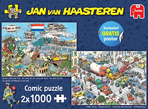 Jan Van Haasteren- 2 X 1000 Traffic Chaos/By Air, Land And Sea
