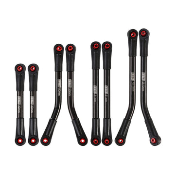 INJORA High Clearance 4 Links Set Stainless Steel Links Set for SCX24 C10 JLU Bronco Axial 1/24 RC Crawler Car Upgrade Parts(Bla