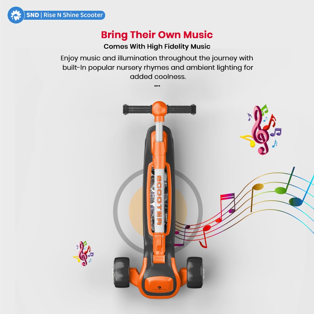 Staranddaisy Scooter For Kids 3-12 Years Boys & Girls / 3 Wheel Skate Scooter With Pu Led Wheels, 4 Gear Height Adjustment, Fold