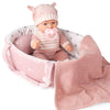 Enjoyin 12'' Baby Doll Playset with Washable Accessories, Rose Pink, Model ZT01008, Includes Carrier, Pacifier, Blanket, and Pillow