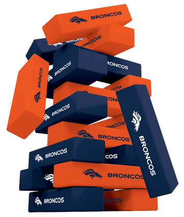MasterPieces Game Day - NFL Denver Broncos - Officially Licensed Tumble Tower, Real Wood Blocks