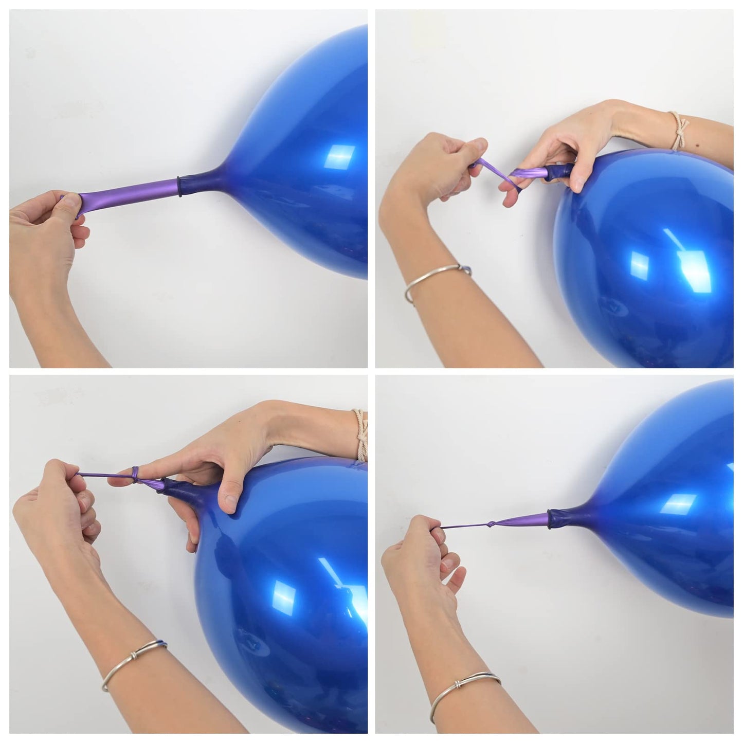 Chrome Blue Balloons 12 Inch, Double-Layered Metallic Royal Blue Balloons, Shiny Thick Chrome Metallic Dark Blue Latex Helium Balloons For Boys Men Birthday Graduation Party Decoration Supplies