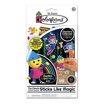 Colorforms Travel Set, Stickers for Kids - Charlie's Colorforms, Arts and Crafts, Reusable Sticker Book, Kids Stickers, Toddler