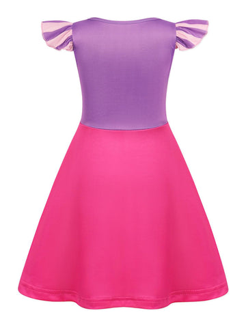 Sukyfecde Princess Dresses For Girls Toddler Kids Halloween Costume Outfits Birthday Party Dress Up Size 7-8 Purple