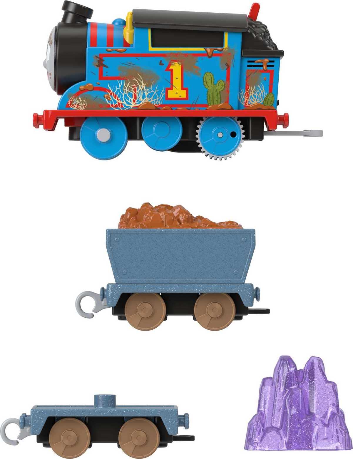Thomas & Friends Motorized Toy Train Crystal Caves Thomas Battery-Powered Engine With Cargo For Preschool Pretend Play Kids Ages 3+ Years