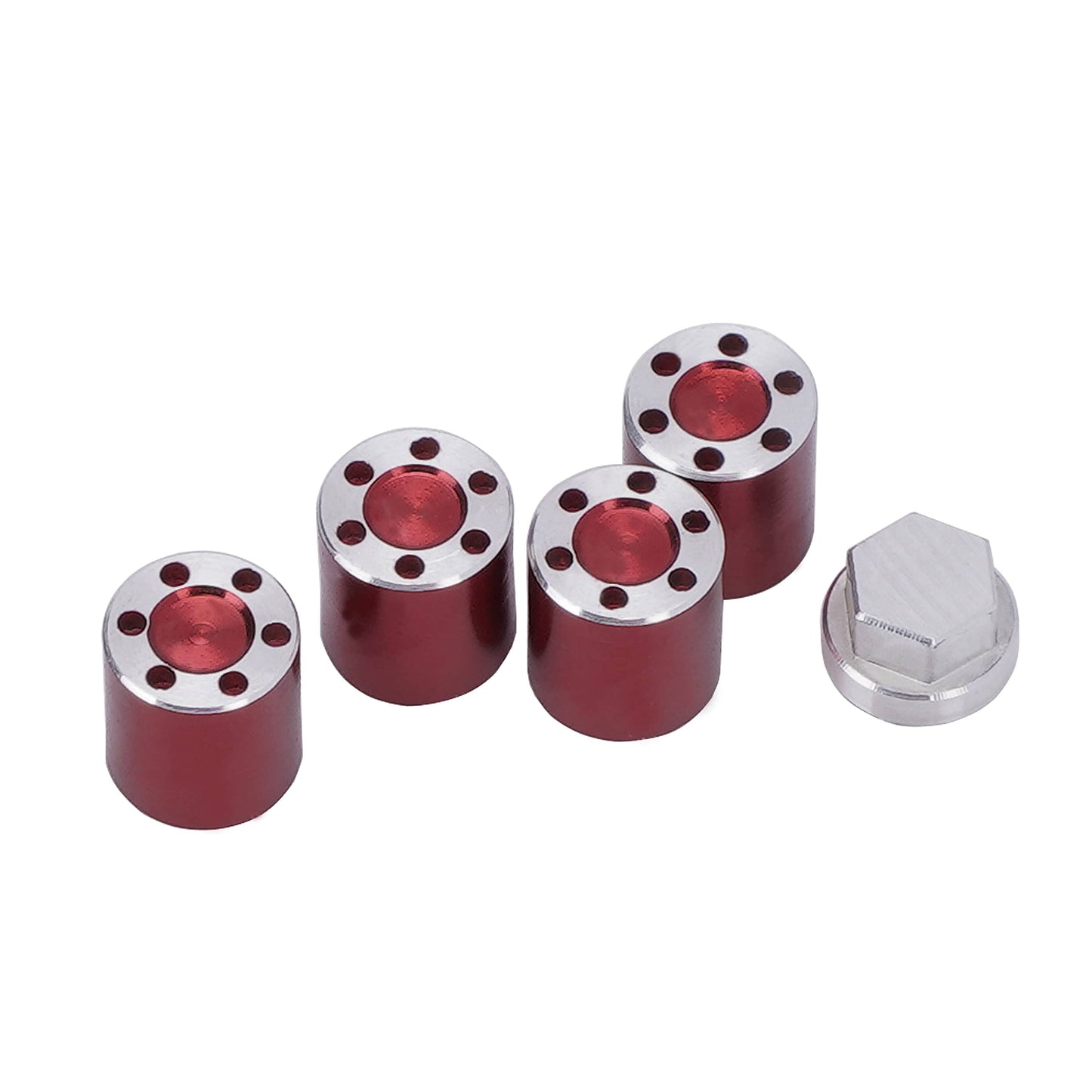 DJX 4PCS Aluminum M2 Center Lock Nut Metal Wheel Caps Lug Nuts for Axial SCX24 AXI90081 AXI00004 Jeep C10 Upgrades 1/24 RC Crawl