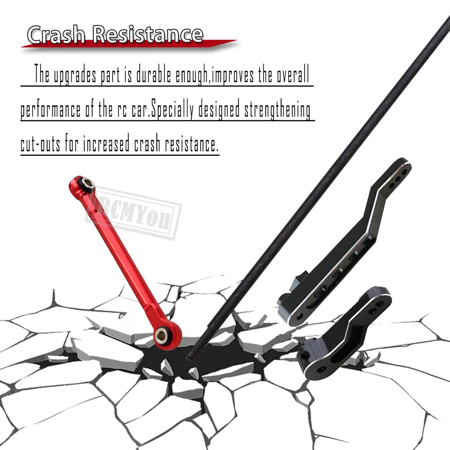 RCMYou Front/Rear Sway Bar RC Car Anti-Sway Bar Anti-Roll Mount Upgrade Parts for 1/7 RC Unlimited Desert Racer,Steel #45 Front/