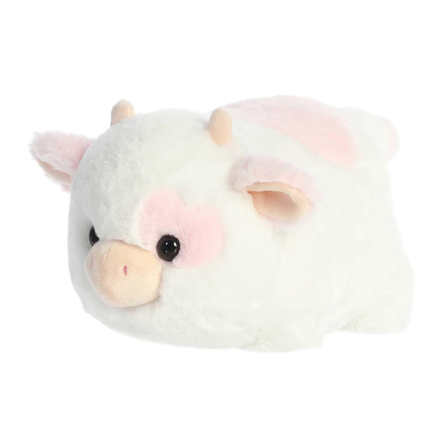 Aurora® Moonique Strawberry Milk Cow™ Stuffed Animal - 10 White Plush Cuddle Toy for Kids - Adorable Spudsters™ Collection
