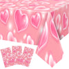 3 Pack 2000s Tablecloth Decoration Cholo Party Table Cover 90s Table Covers Heart Early Plastic Disposable Rectangle Table Decor