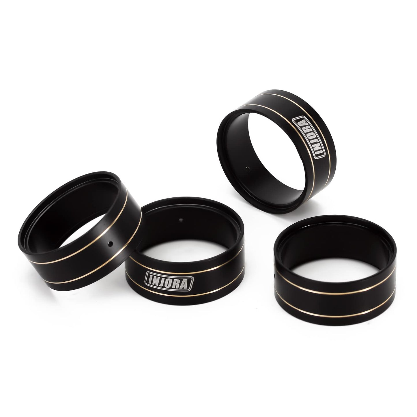 INJORA Brass Internal Beadlock Ring Black Coating Brass Ring Fit 1.0'' Wheel Rim for AX24 1/24 RC Crawler Axial SCX24 Upgrade Pa