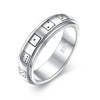 Hoohwe Spinner Rings For Anxiety,S925 Sterling Silver Fidget Anxiety Worry Relieving Boredom Adhd Autism Band Rings For Women (7