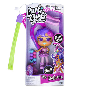 Basic Fun Curligirls Hayli, The Ballerina - Hairstyling Doll With Magicurl Hair - Style Again And Again - Ages 3+