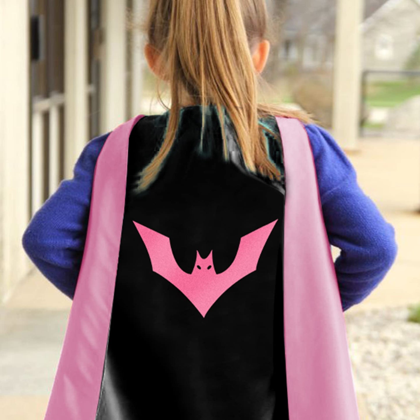 Mizzuco Dress Up Capes For Kids Superhero Cloak With Mask And Waistband Halloween Costumes And Party Dress Up(Rose Pink)