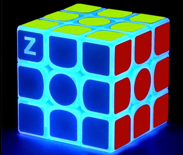 Amaza 3X3 Fluorescent Speed Cube 3X3X3 Glow In Dark Luminous Speed Cube 3 By 3 Magic Cube Puzzle Toy Brain Teasers Iq Puzzles Game Toys For Children Adults (Blue Luminous)