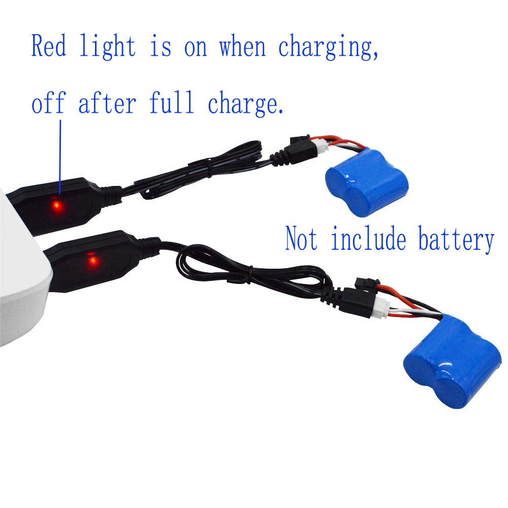 Blomiky 2 Pack H102 7.4V 1.3A USB Charger Cable with XH-3P Connector Plug for RC Truck 7.4V 2S Lipo Battery and H120 H100 H101 H