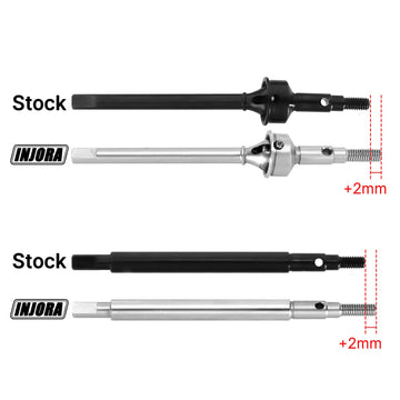 INJORA +2mm Extended Thread Dogbone CVD Front Rear Axle Shafts for 1/18 TRX4M Axles Replacement