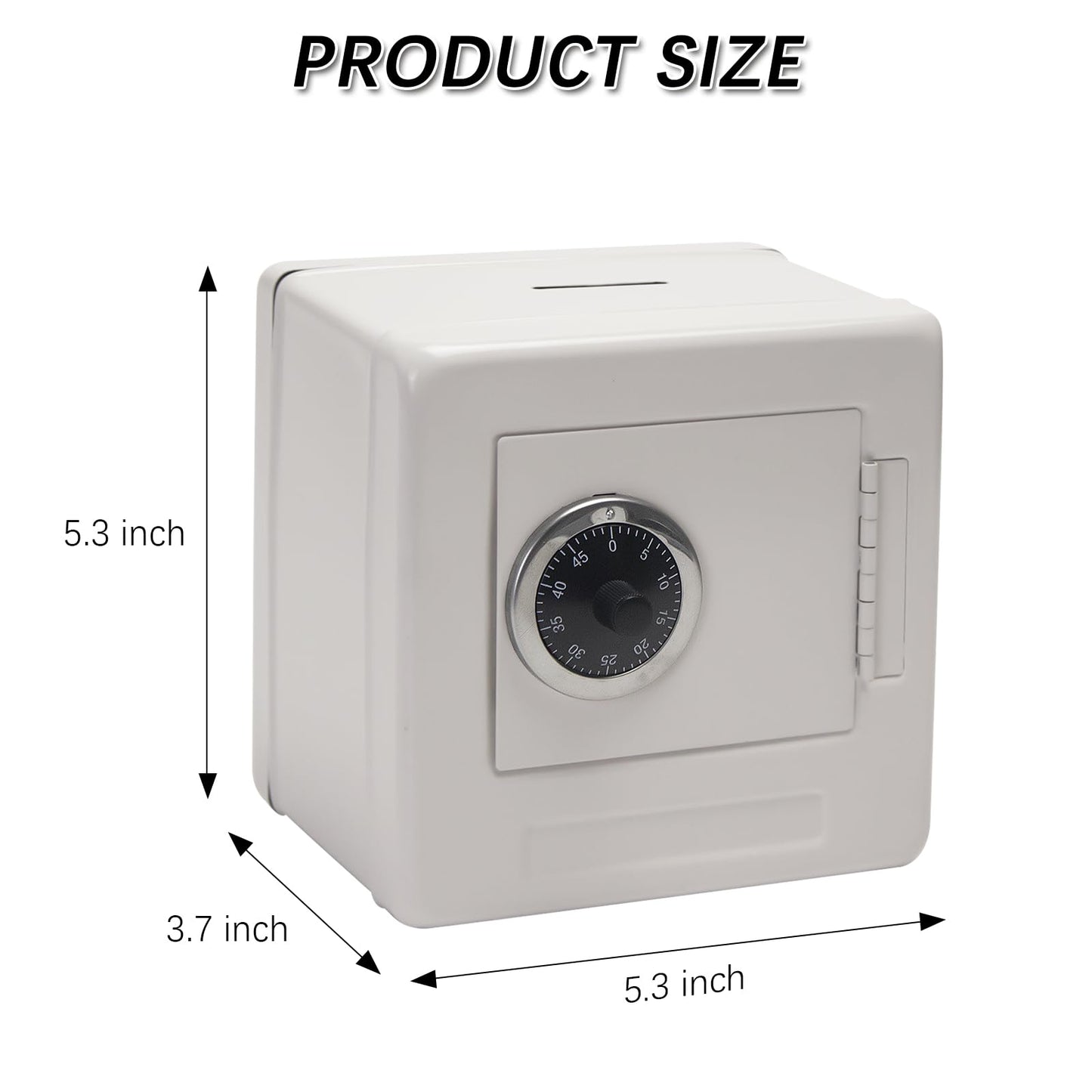 Kids' Mkid Safe Piggy Bank, Metal Safe With Key, Money Saving Box For Children, Boys Girls Best Giftoney Banks (White, Small)