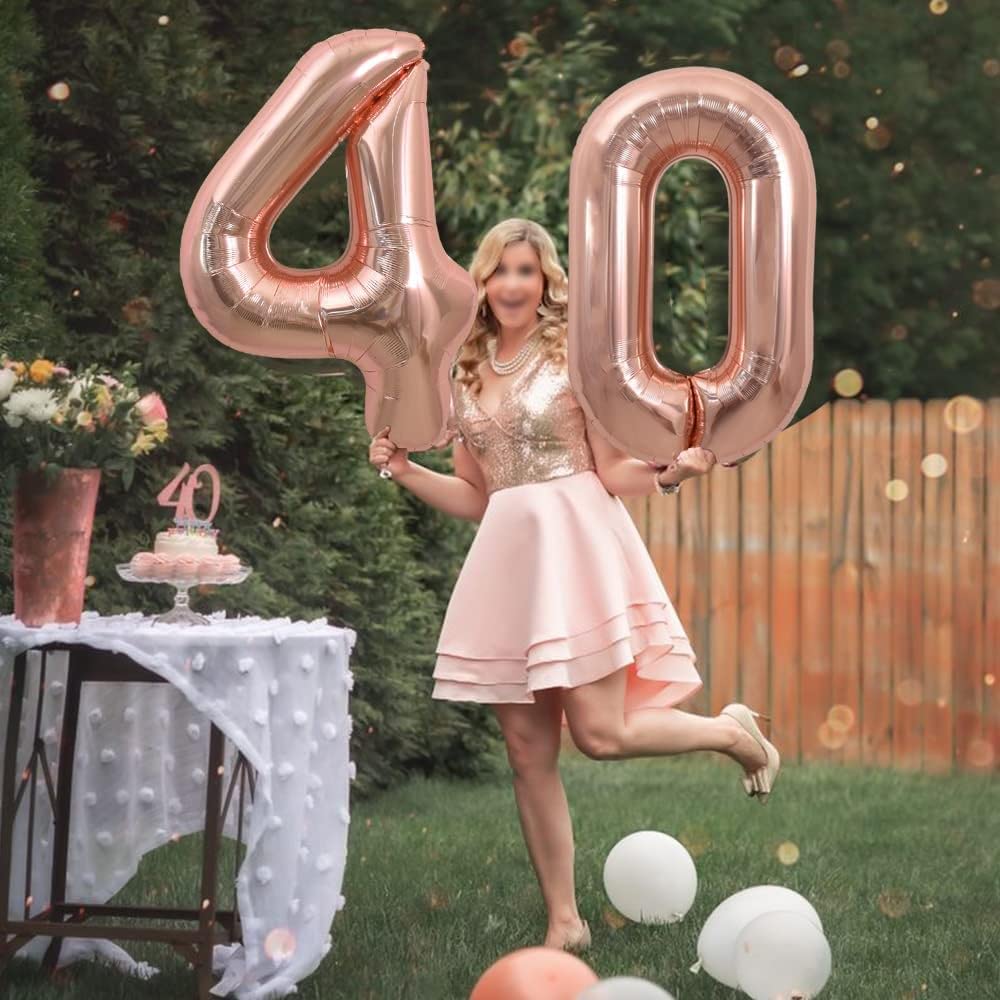Toniful 40 Inch Large Rose Gold Number 50 Balloons Giant Digital 50 Helium Balloons, Foil Mylar Big Number Balloons For 50Th Bir