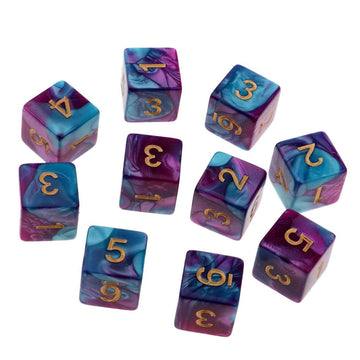 Yiotfandoll 10PCS Polyhedral Dice D6 Dice 16mm Acrylic 6 Sided Dice Double Colors Game Dice for RPG MTG DND Dice Table Games (Bl