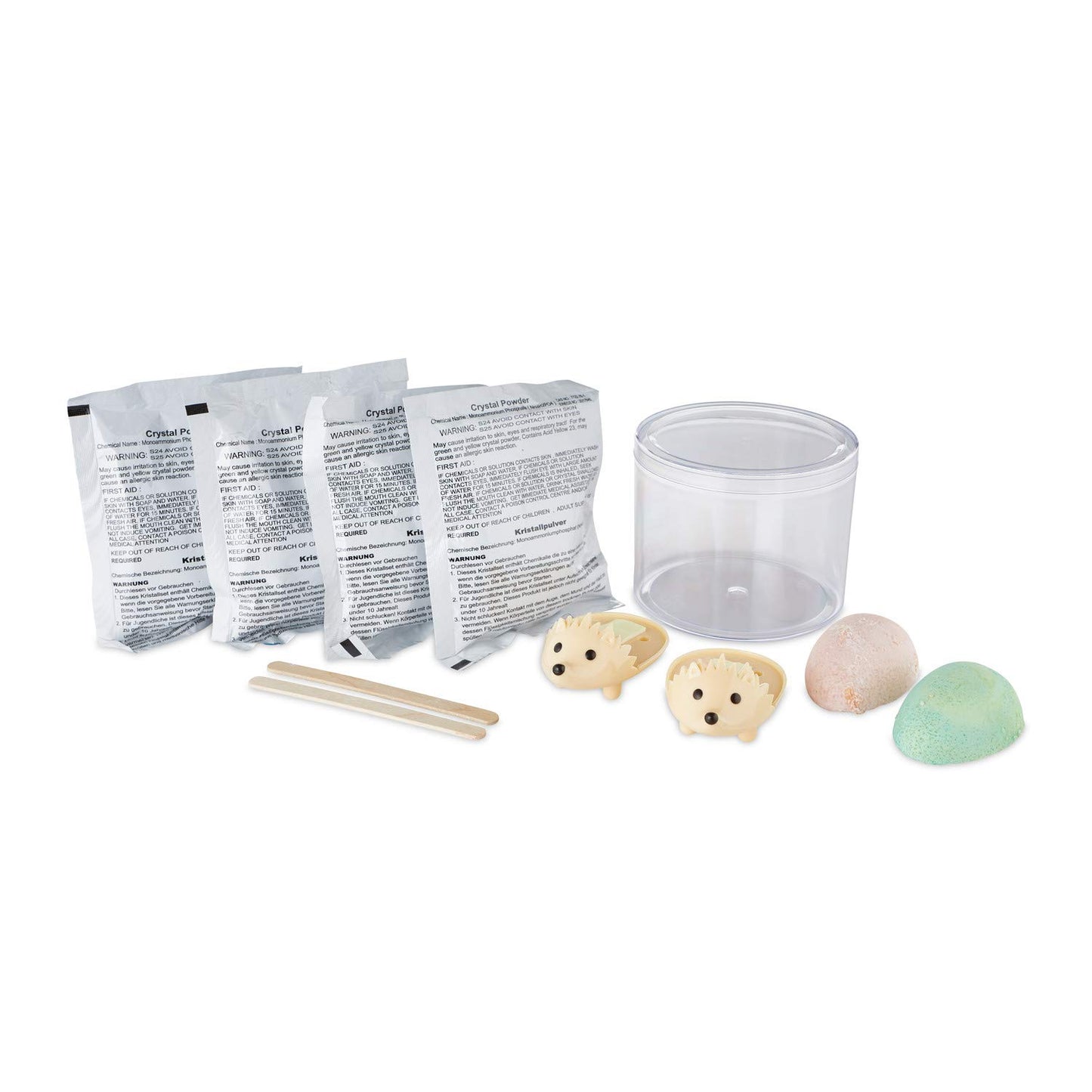 Mindware Crystal Growing Kits: Hedgehogs Bright Colors Set Of 2 – Cute Diy Crystal Growing Kits For Kids & Teens – Funky Mini Science Experiment In An 9Pc Kit – Crystals Grow In 24 Hours