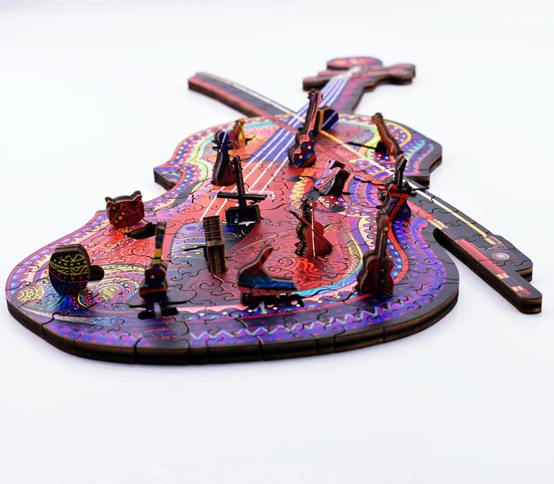 Wentufin - 150 Pieces Wooden Jigsaw Puzzles For Adults Large Size Wood Cut Puzzles Violin Wooden Jigsaw Puzzles Gift For Christm