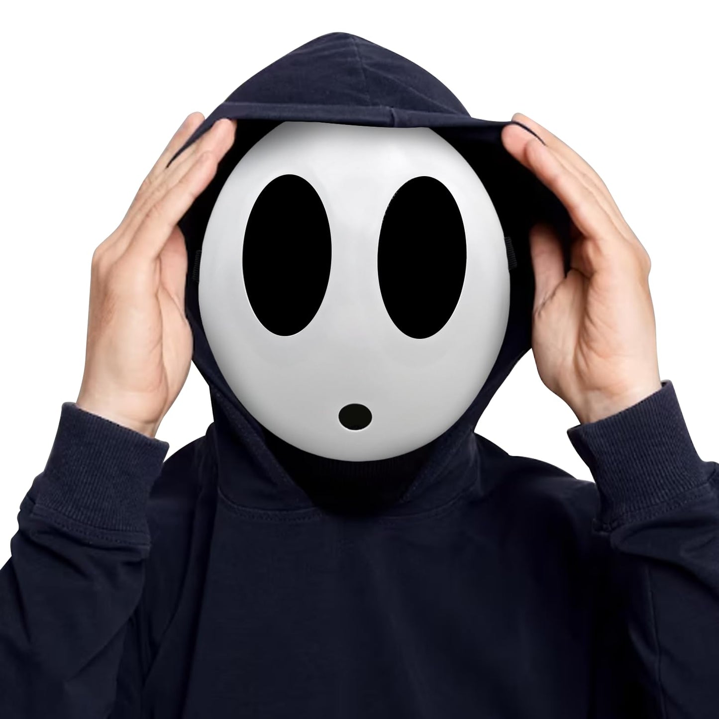 Varuotu Shy Guy Mask White Anime Mask Halloween Mask Funny Face Mask Halloween Costume Cosplay Props Accessories (Boy)