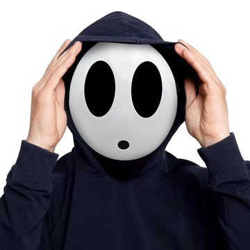Varuotu Shy Guy Mask White Anime Mask Halloween Mask Funny Face Mask Halloween Costume Cosplay Props Accessories (Boy)