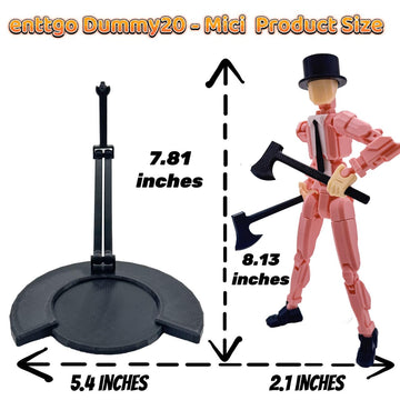 enttgo 3D Printed 8.13-inch Action Figure Dummy-Mici20 Full Body Mechanical Movable Toy Multiple Accessories Desk Decoration (3 HandsType Bracket Armour) (Pink)