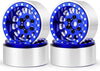 Morlordy 4Pcs 1.0 Plus Beadlock Wheel Rims For 1/24 Rc Crawlers Axial Scx24 Gladiator Deadbolt Bronco C10 Jlu Upgrade Parts (Blu
