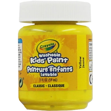 Crayola Washable Kids Paint, 2 oz, Yellow, Non-Toxic, Easy Clean-Up, Model 54-2234