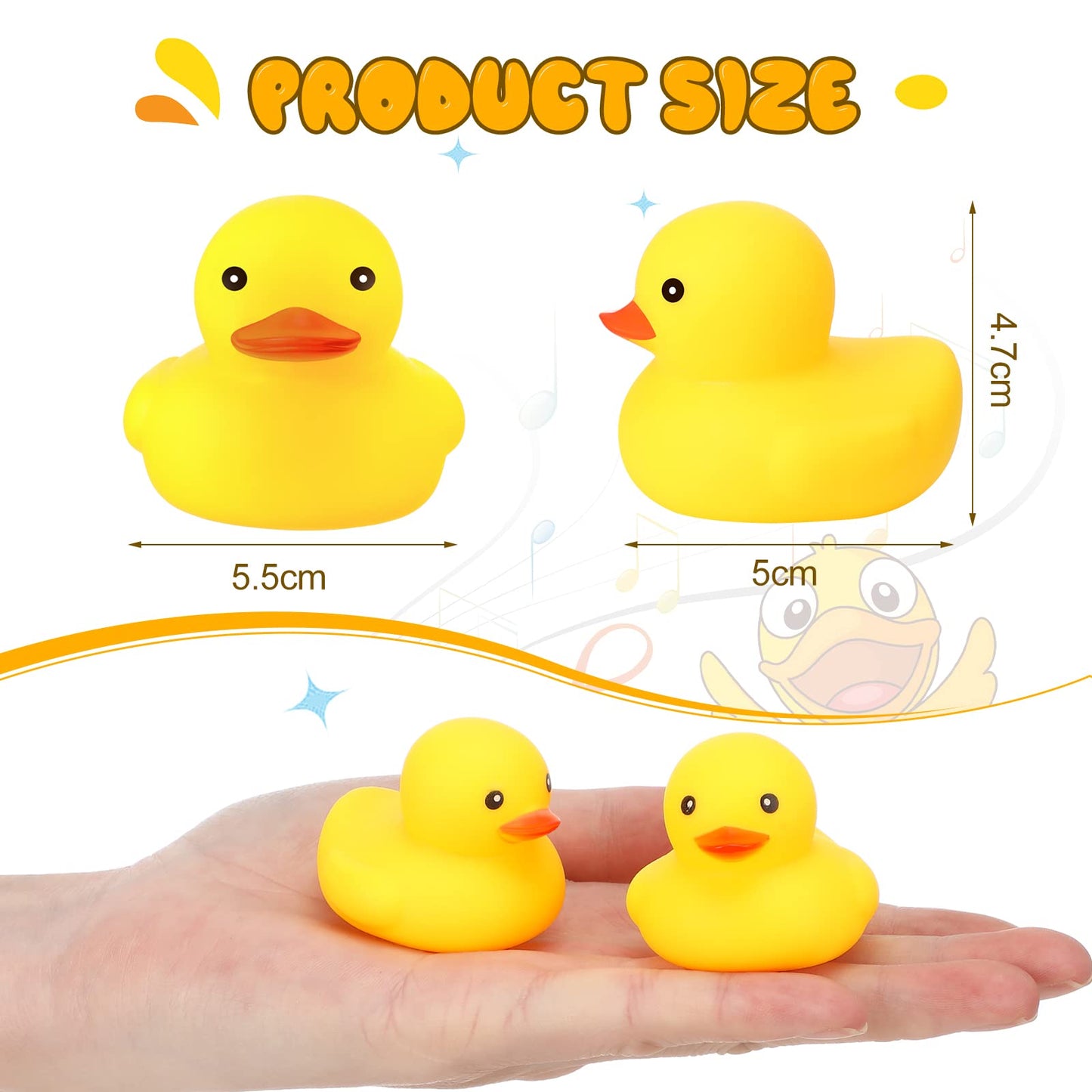 Vinsot 100 Pcs Mini Rubber Ducks Yellow Rubber Bath Tub Toys Bathtub Toys Squeak Float Ducks(2.17 X 1.97 X 1.85 Inch)