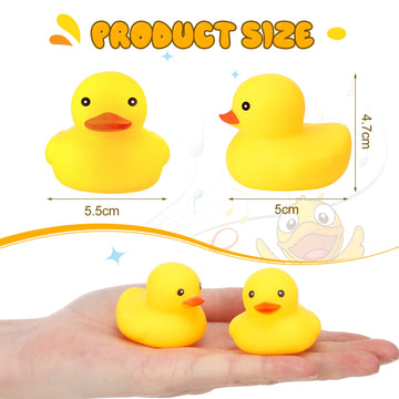 Vinsot 100 Pcs Mini Rubber Ducks Yellow Rubber Bath Tub Toys Bathtub Toys Squeak Float Ducks(2.17 X 1.97 X 1.85 Inch)
