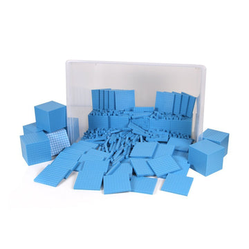 hand2mind Base 10 Blocks, Blue Plastic Place Value Manipulatives, Model 46394, Math Counting Tools for First Grade