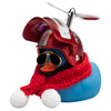 Wonuu Rubber Duck Toy Car Decoration Ornaments Dashboard Decorations Cool Glasses Duck with Propeller Helmet (Blue-Snowflake)