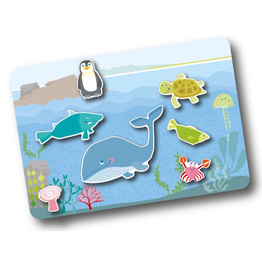HABA Magnetic Game Box World of Animals in Their Habitats - 62 Magnetic Pieces in Cardboard Carrying Case with 4 Background Scen