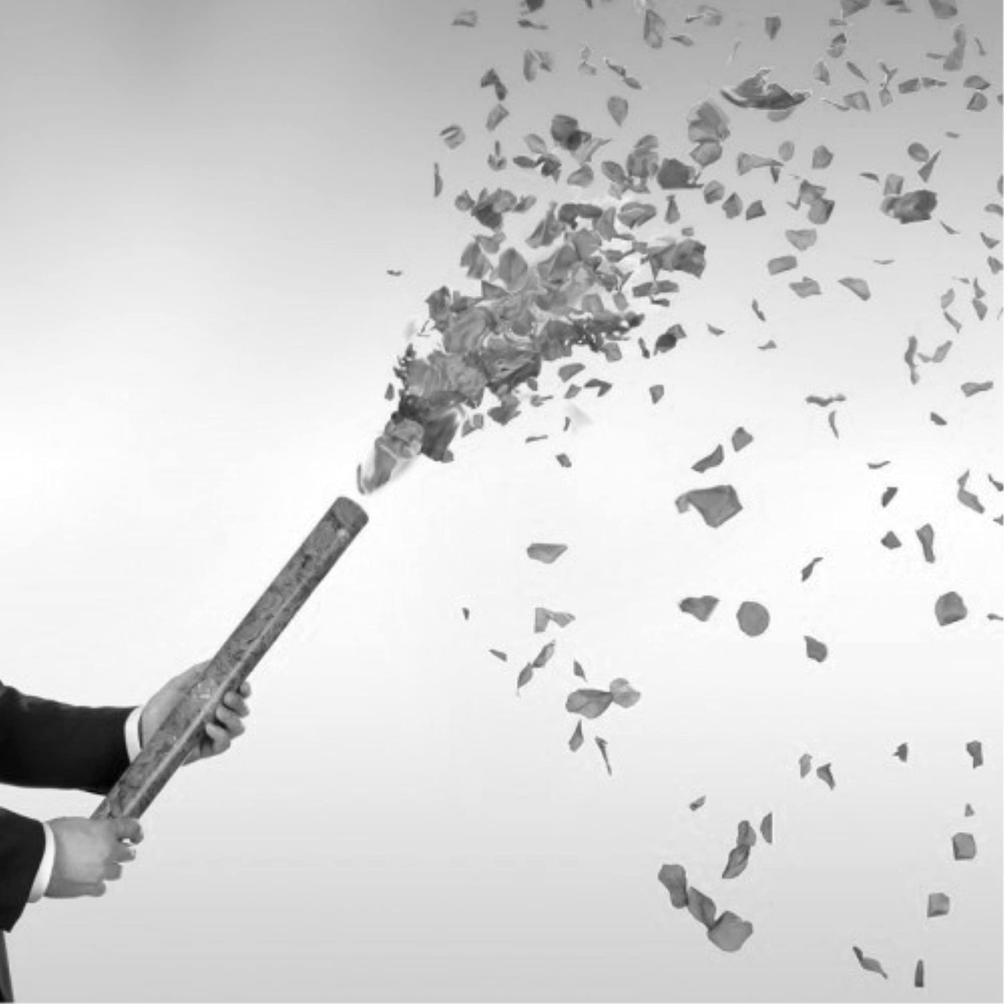 White Rose Petals Confetti Cannon 24 Inch by Blinkee