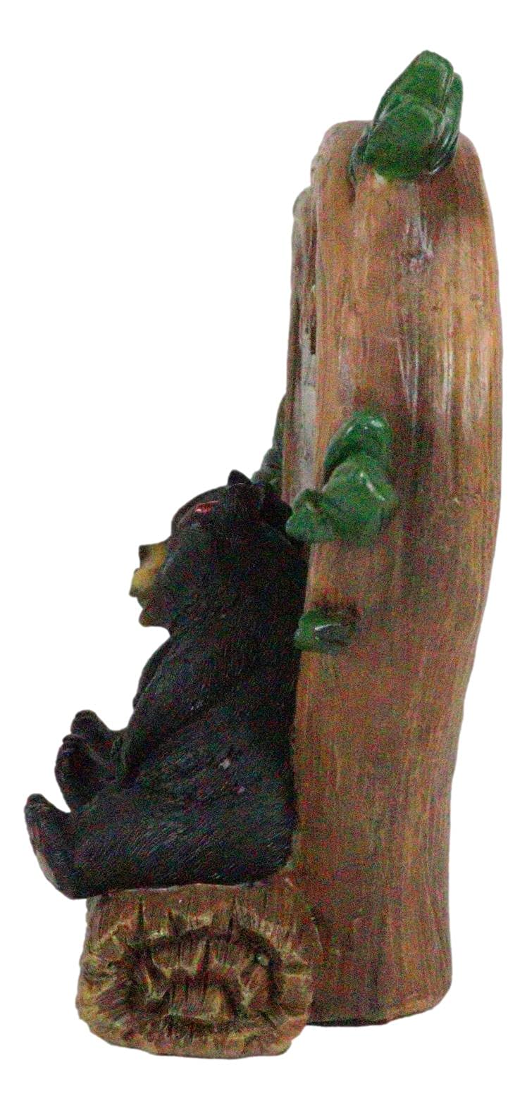 Ebros Black Bear Couple Under Heart Shaped Willow Tree Figurine Love Without Measure 6.75' Tall Forest Animal Love Tale For Anniversary Or Valentine'S Day Decor Statue