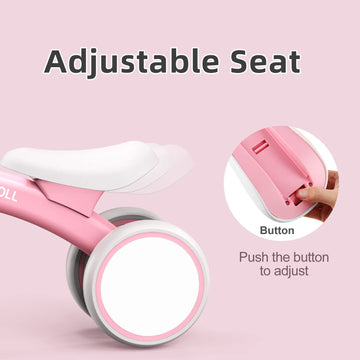 Umatoll Baby Balance Bike for 1 Year Old Boys Girls, 12-24 Months Toddler Balance Bike with Removable Basket, Adjustable Seat, 4