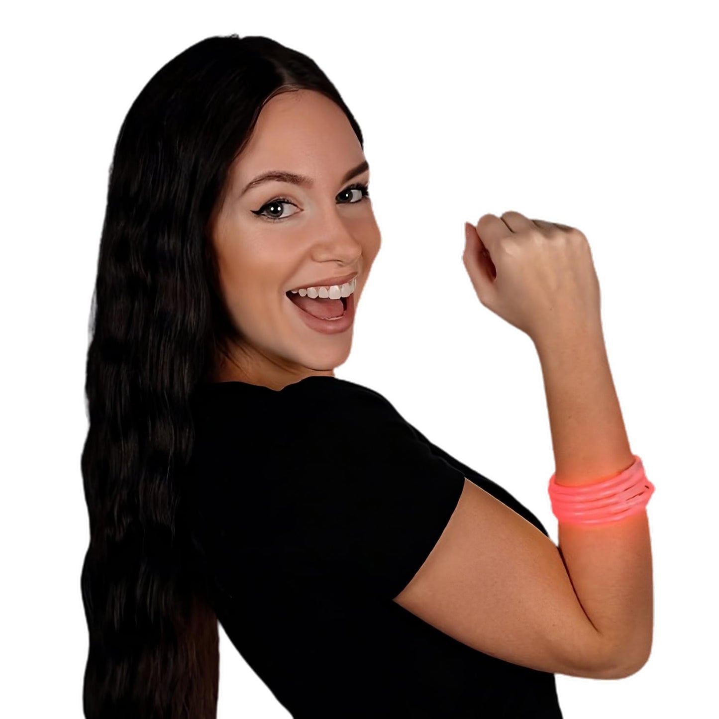 blinkee Tube of 100 Light-Up-The-Night Liberty Model, Non-Toxic Red Glow Bracelets, Perfect for Fourth of July & Fundraisers, Sa