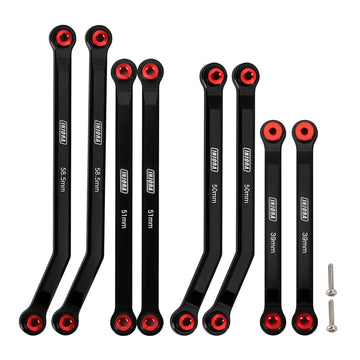 INJORA High Clearance Front 4 Links Set for SCX24 JLU AXI00002 C10 AXI00001 Bronco Axial 1/24 RC Crawler Car, 8PCS(Black)