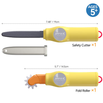 Kraftzoo Cardboard Construction Tool for Kids - 2 PCS DIY Cutting Tools & Educational Toys for Family & Team Projects - Creative