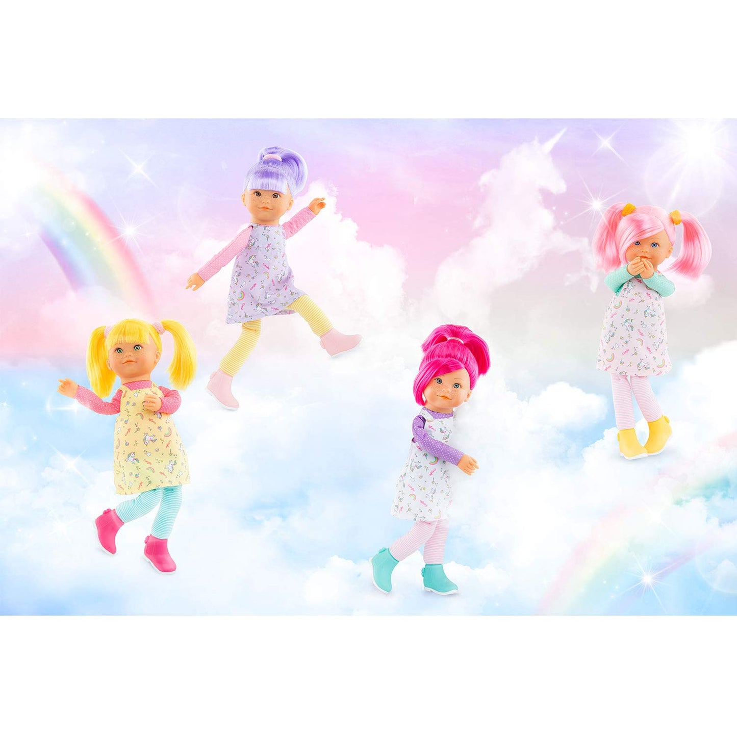 Corolle Rainbow Doll Nephelie 16 - Soft Body Rag Doll with Easy-to-Style Silky Hair, Vanilla Scent, Multicolor, Size Youth Large 11-13