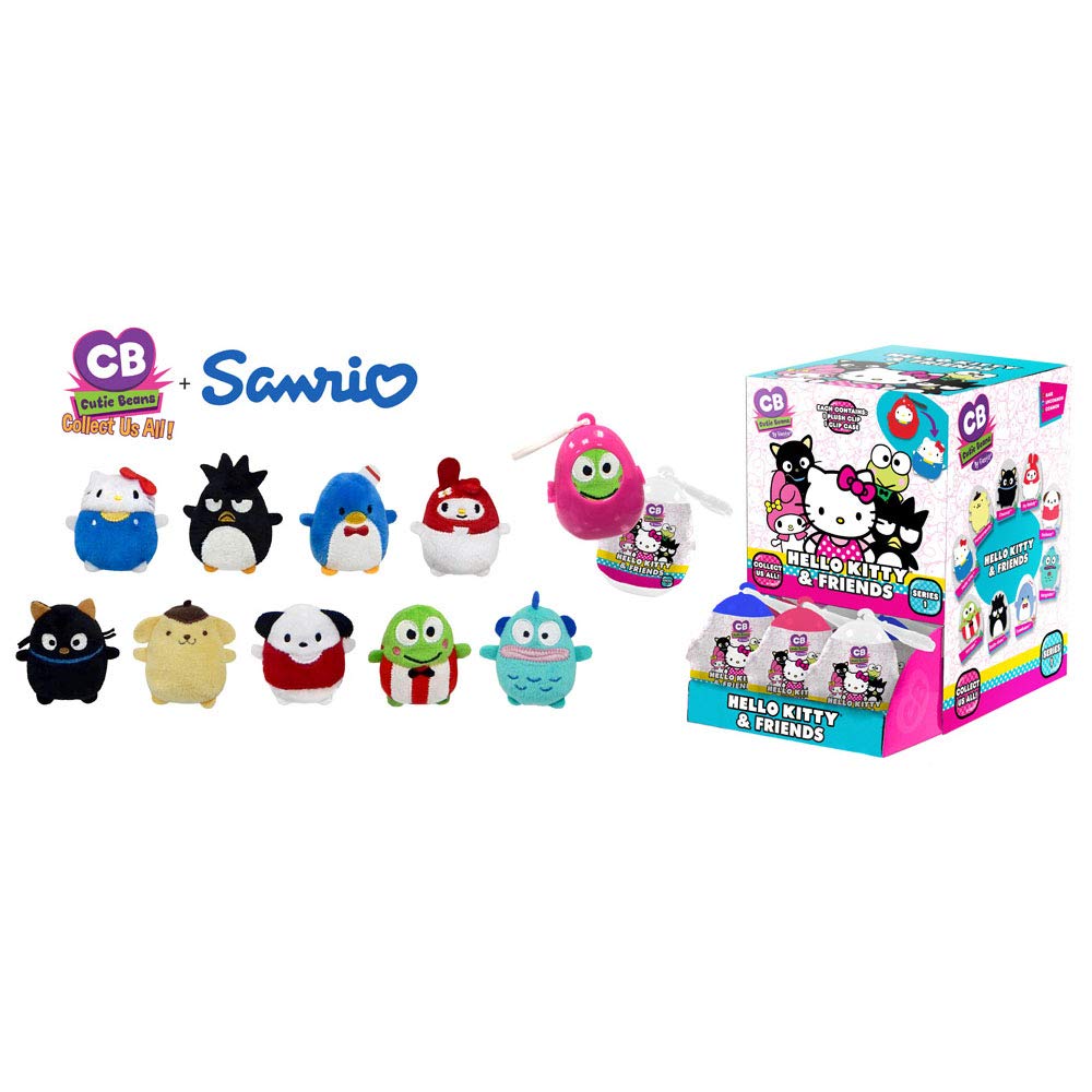 Fiesta Toys Mystery Mini Cutie Beans Sanrio Hello Kitty and Friends Animal Plush Clip On Toys Series 1-2 Piece Set