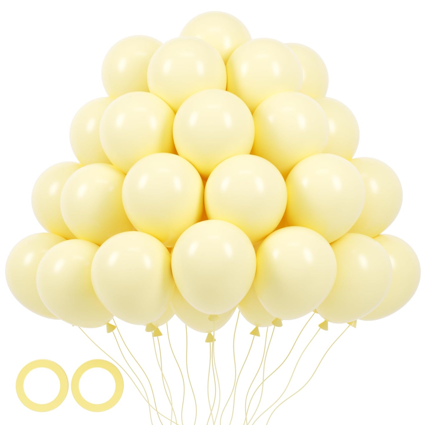 Voircoloria 105Pcs Pastel Yellow Balloons 12Inch Party Latex Balloons For Boys Girls Birthday Baby Shower Gender Reveal Wedding